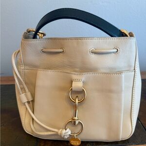 See By Chloe Cream and Black Shoulder Bag
